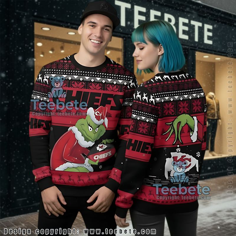 Kansas City Chiefs The Grinch Stole Ball Ugly Christmas Sweatshirt Red