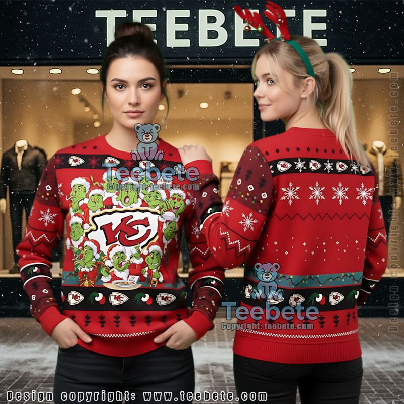 Kansas City Chiefs The Grinch Team Ugliest Ugly Christmas Sweater Red