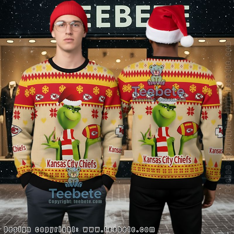 Kansas City Chiefs The Grinch Ugly Sweaters For Couples Red