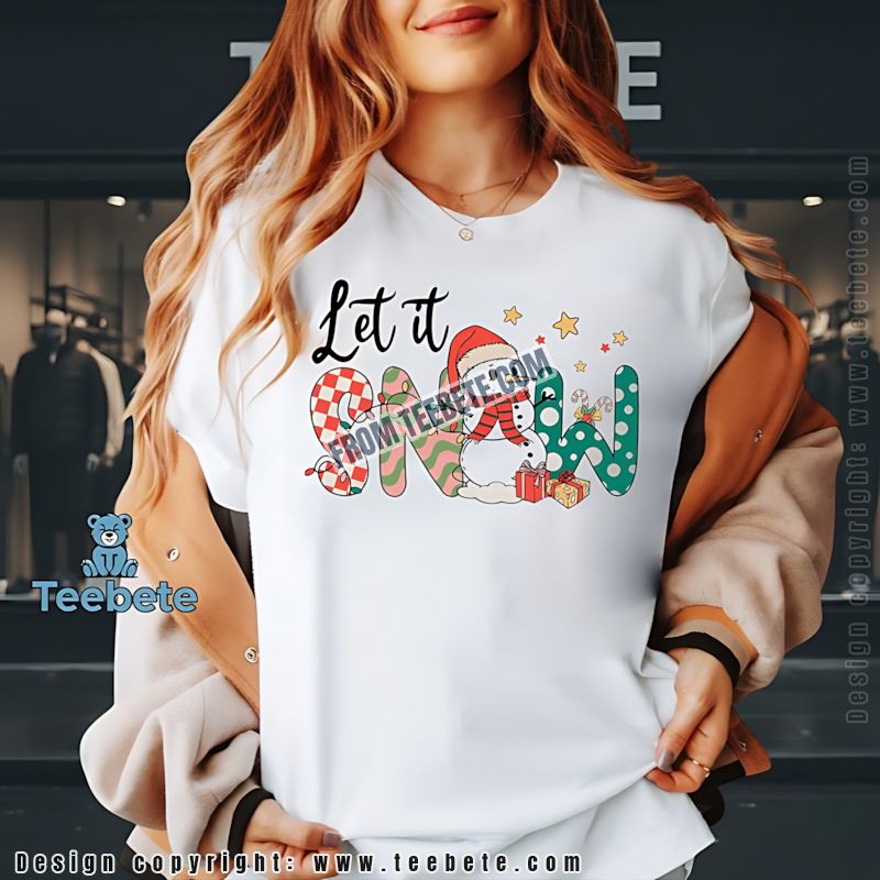 Let It Snow Christmas Snowman Shirt