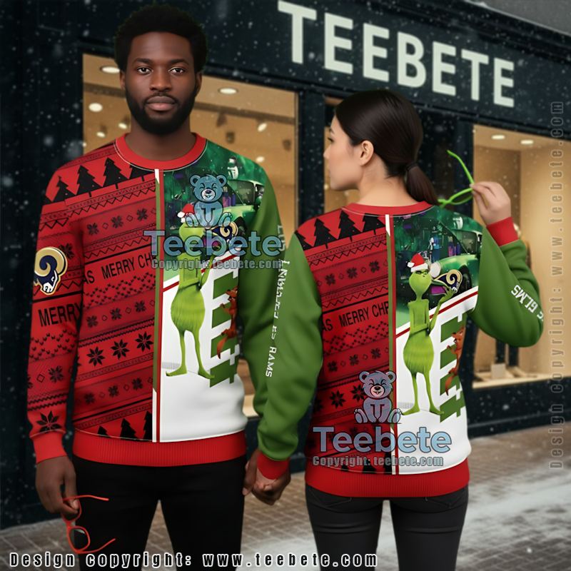 Los Angeles Rams Grinch Scooby Doo Ugly Christmas Sweaters Best Red Green