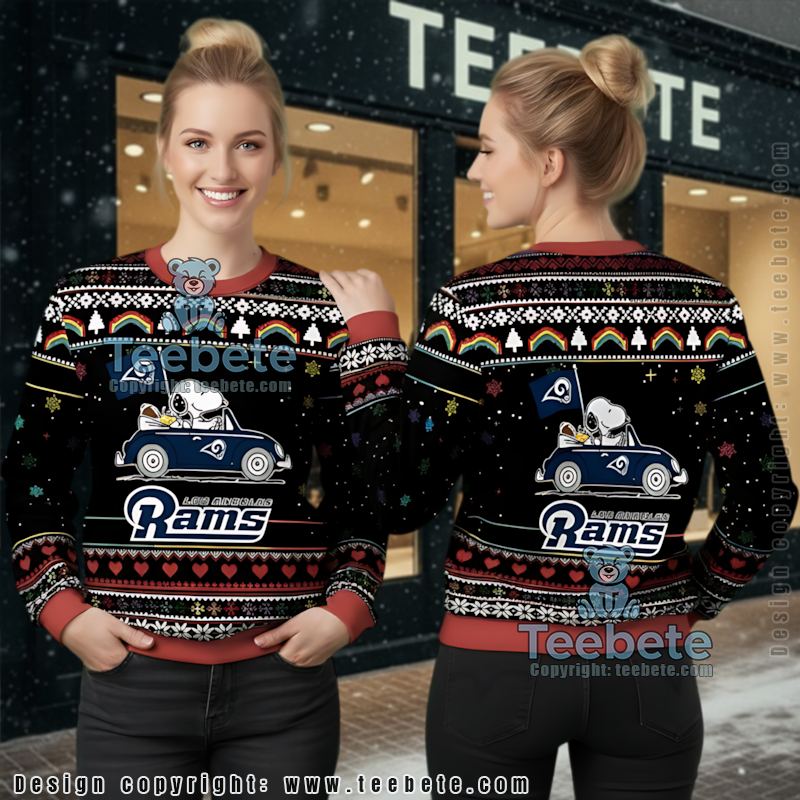 Los Angeles Rams Snoopy Woodstock Christmas Vintage Ugly Christmas Sweaters Black