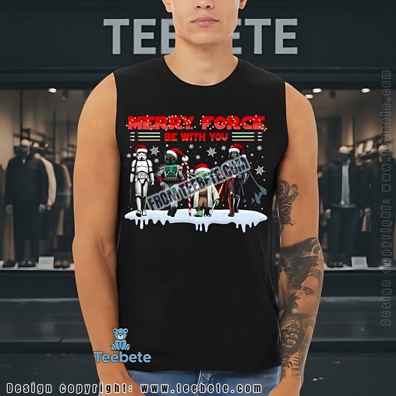 Merry Force Be With You Star Wars Christmas Tanktop Merry Force Be With You Star Wars Christmas Tanktop