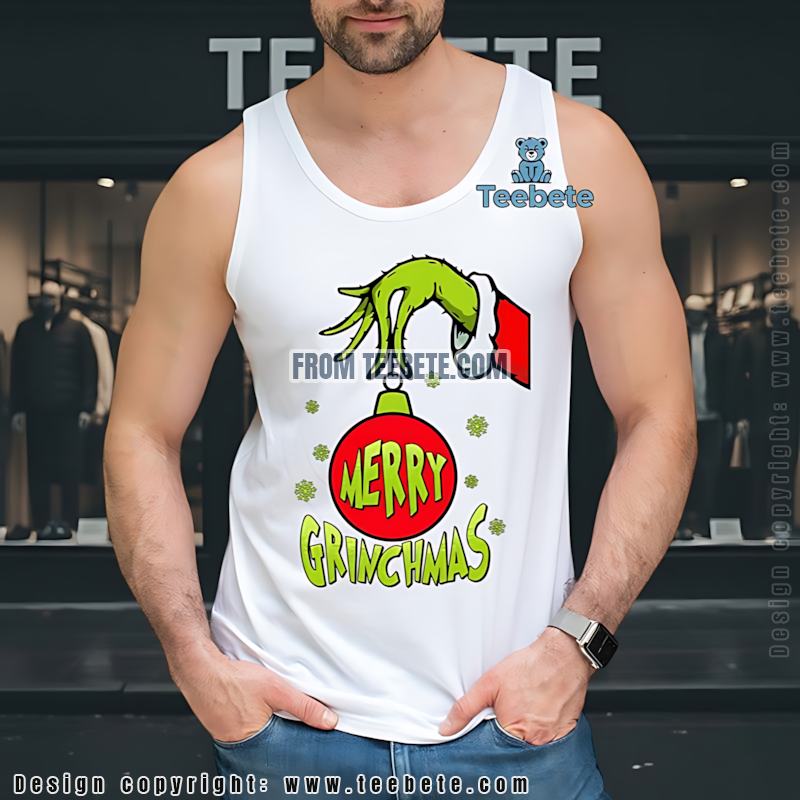 Merry Grinchmas Stealing Christmas Ornament Tanktop Merry Grinchmas Stealing Christmas Ornament Tanktop