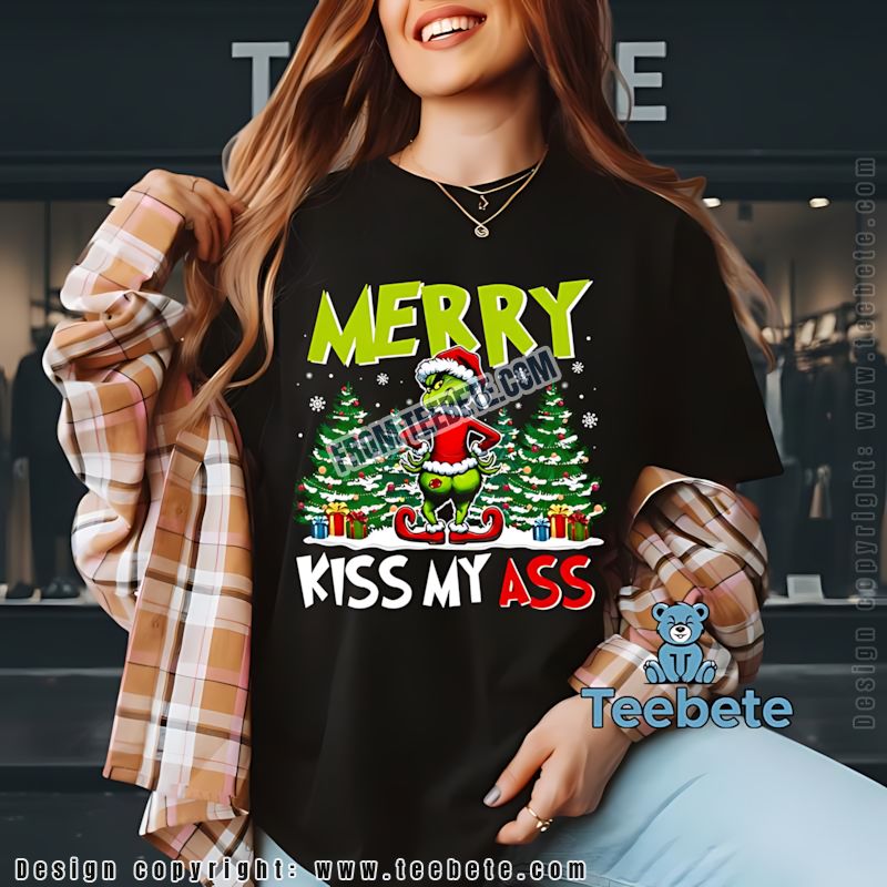 Merry Kiss My Ass Grinch Christmas Shirt