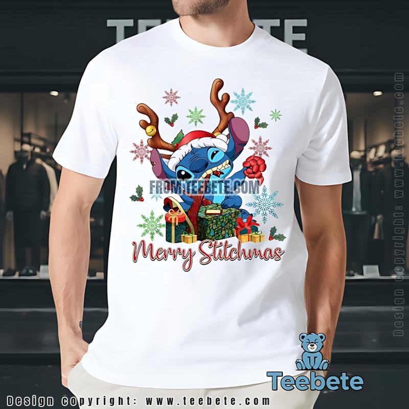 Merry Stitchmas Shirt Funny Stitch Reindeer Antlers Christmas