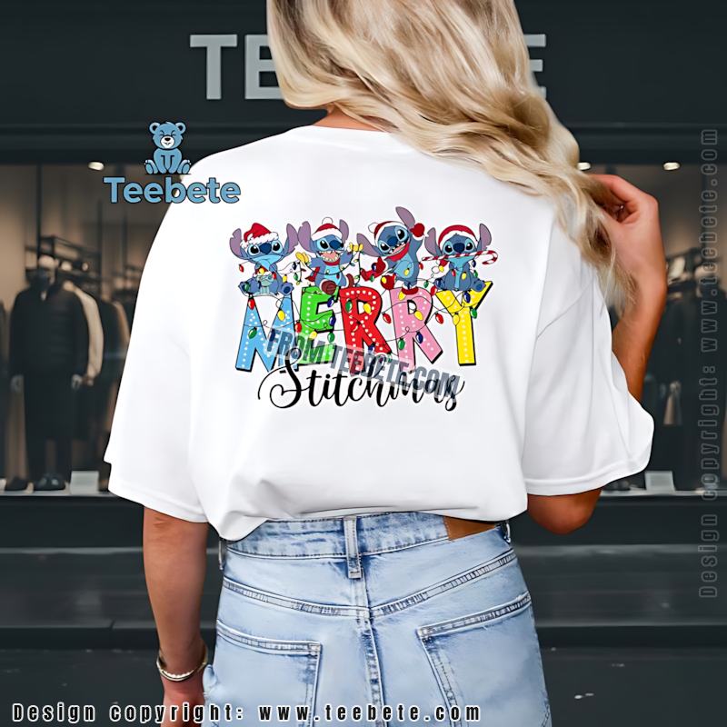 Merry Stitchmas Lights Shirt Cute Disney Gift