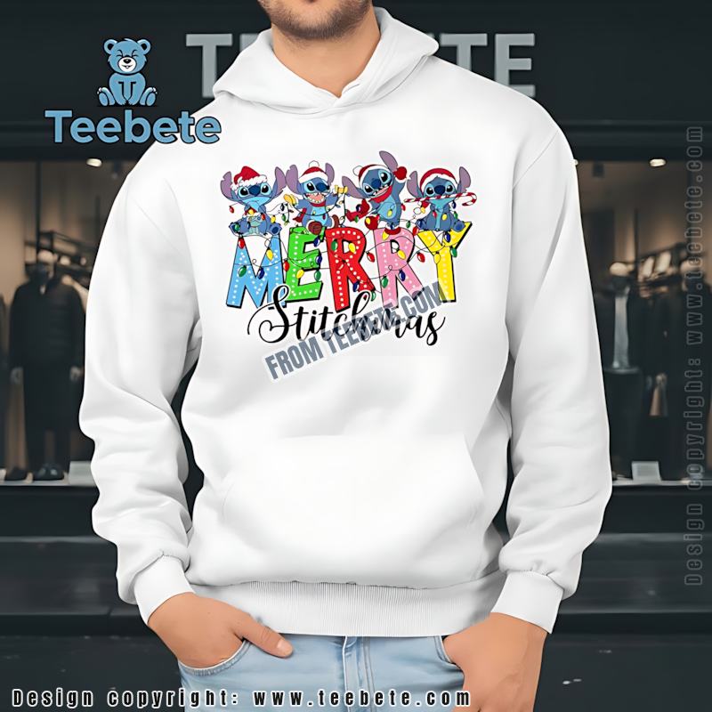 Merry Stitchmas Lights Hoodie Cute Disney Gift Merry Stitchmas Lights Hoodie Cute Disney Gift