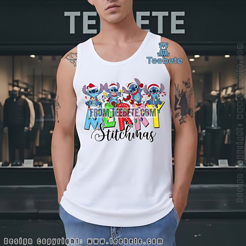 Merry Stitchmas Lights Tanktop Cute Disney Gift Merry Stitchmas Lights Tanktop Cute Disney Gift