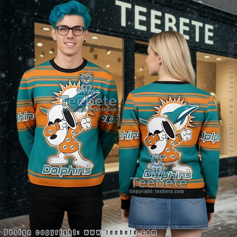 Miami Dolphins Santa Claus Tattoo Ugly Christmas Sweatshirt Womens Blue Miami Dolphins Santa Claus Tattoo Ugly Christmas Sweatshirt Womens Blue