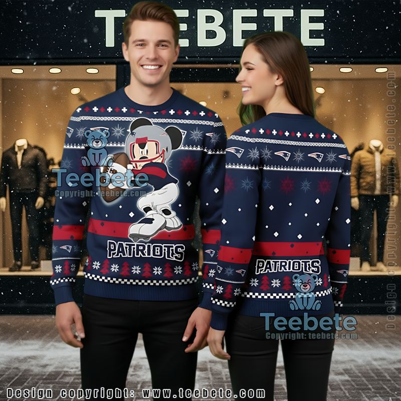 New England Patriots Jack Skellington Zero Ugly Christmas Sweaters Red Black Best