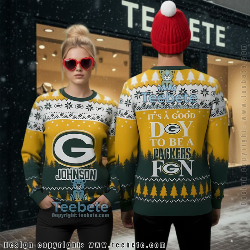 Personalized Green Bay Packers Good Day With Funny Ugly Xmas Sweaters Yellow Personalized Green Bay Packers Good Day With Funny Ugly Xmas Sweaters Yellow