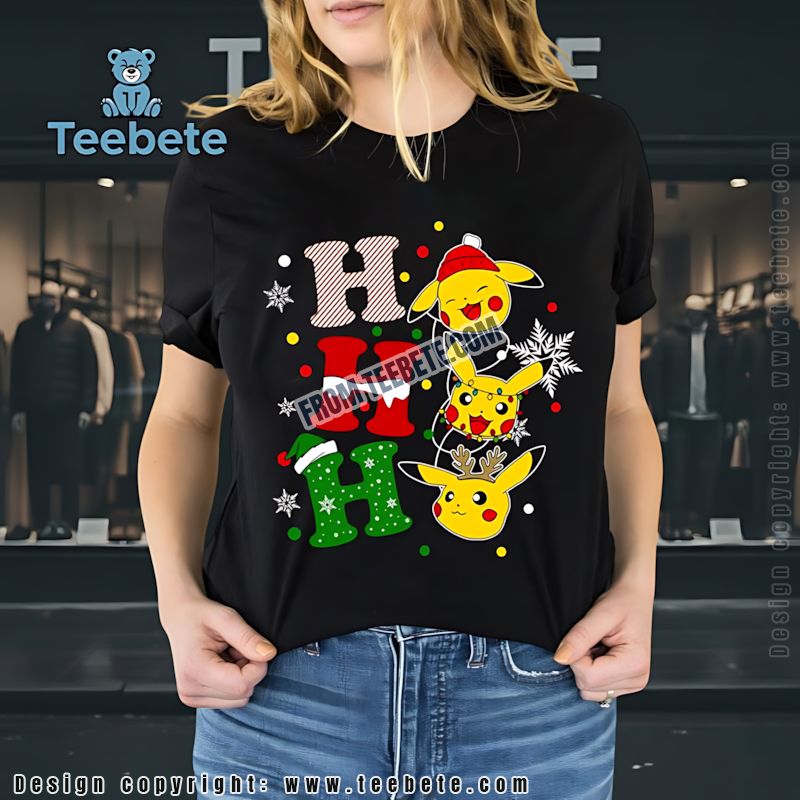 Pikachu Ho Ho Ho Shirt Christmas Holiday Sweater Pokmon