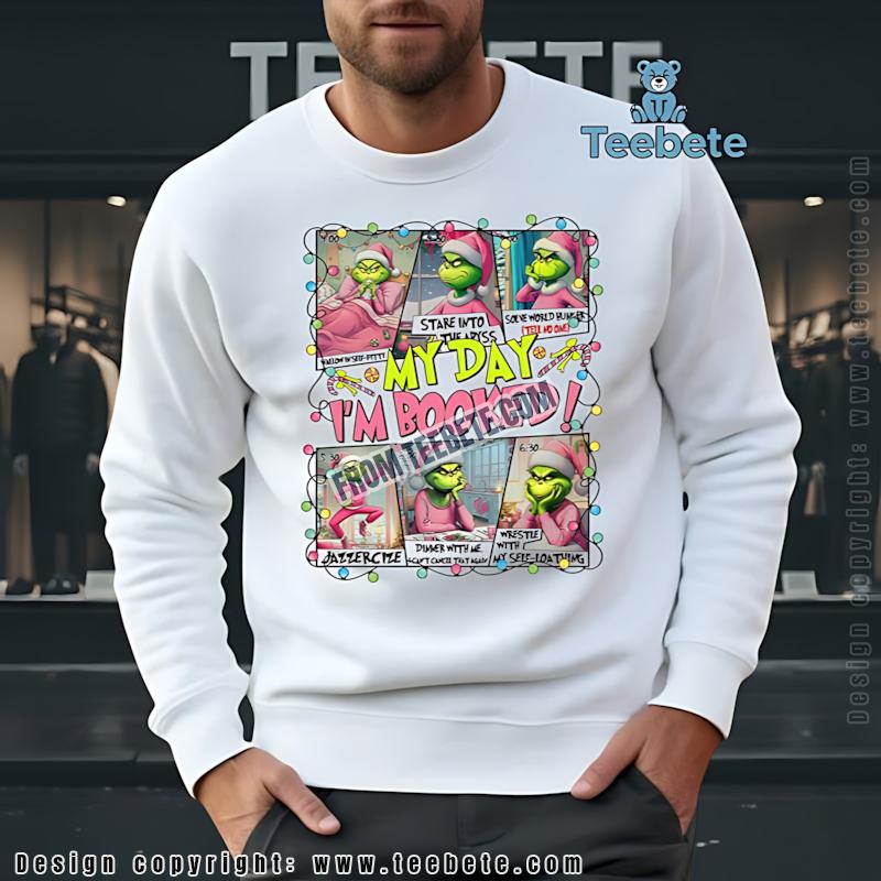 Pink Grinch Christmas Schedule Long Sleeve Funny Holiday Self Loathing Pink Grinch Christmas Schedule Long Sleeve Funny Holiday Self Loathing