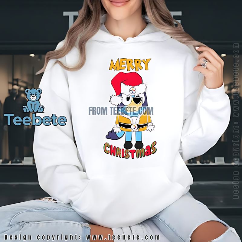 Pittsburgh SHoodielers Bluey Dog Merry Christmas Shirt Pittsburgh SHoodielers Bluey Dog Merry Christmas Shirt