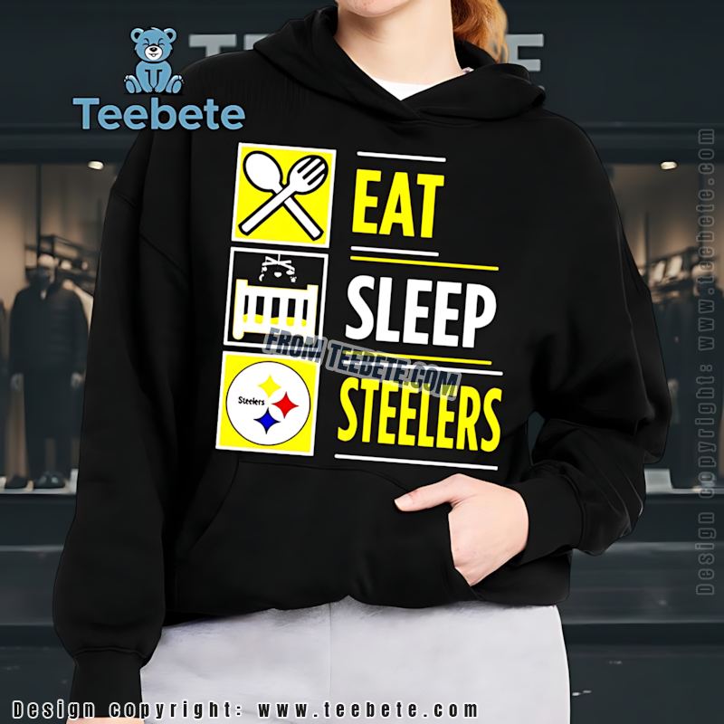 Pittsburgh SHoodielers Eat Sleep Repeat Graphic Shirt Pittsburgh SHoodielers Eat Sleep Repeat Graphic Shirt