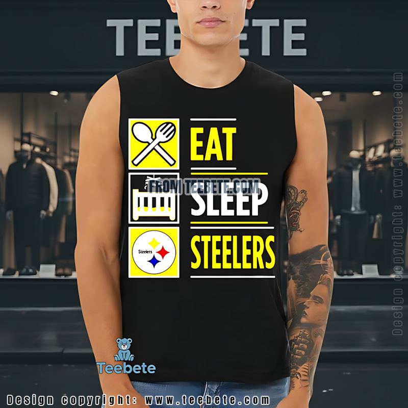 Pittsburgh STanktoplers Eat Sleep Repeat Graphic Shirt Pittsburgh STanktoplers Eat Sleep Repeat Graphic Shirt