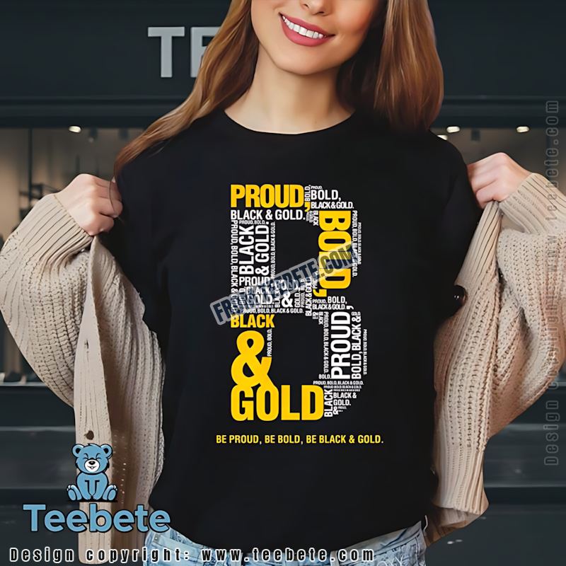 Pittsburgh Steelers Proud Bold Black Gold Art Graphic Shirt