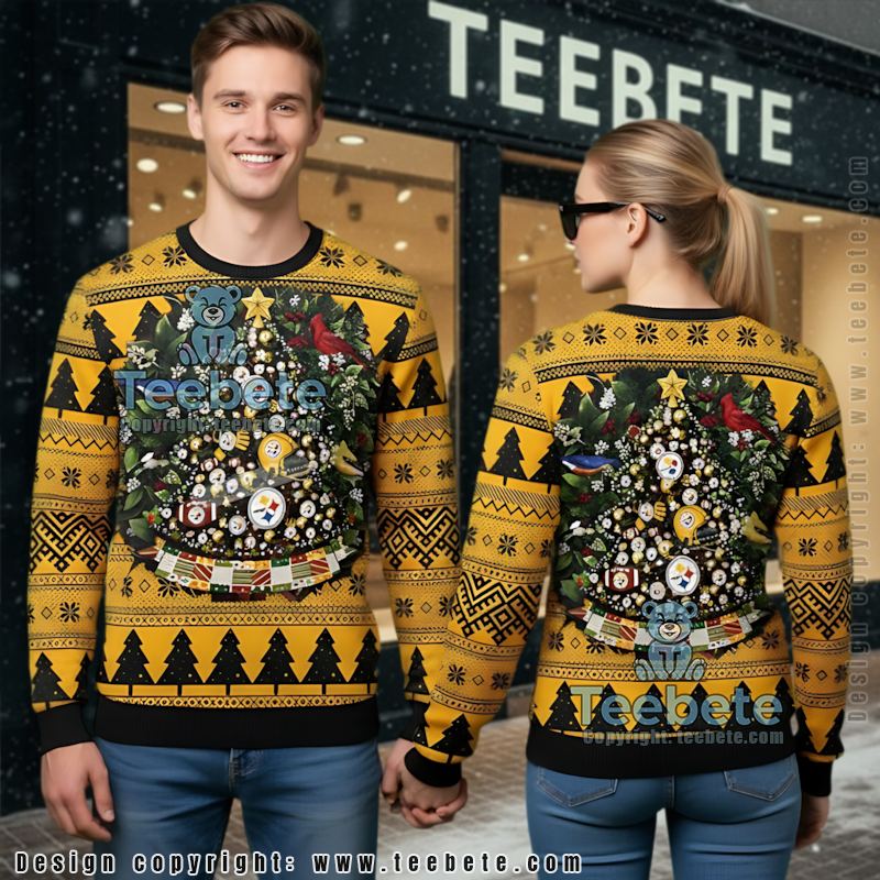 Pittsburgh Steelers Baby Yoda Star Wars Ugly Christmas Sweater Yellow Black Cool