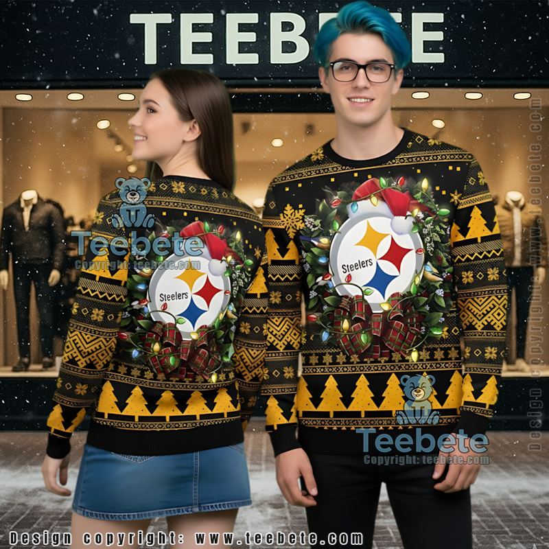 Pittsburgh Steelers Baby Yoda Star Wars Ugly Christmas Sweatshirt Womens Black