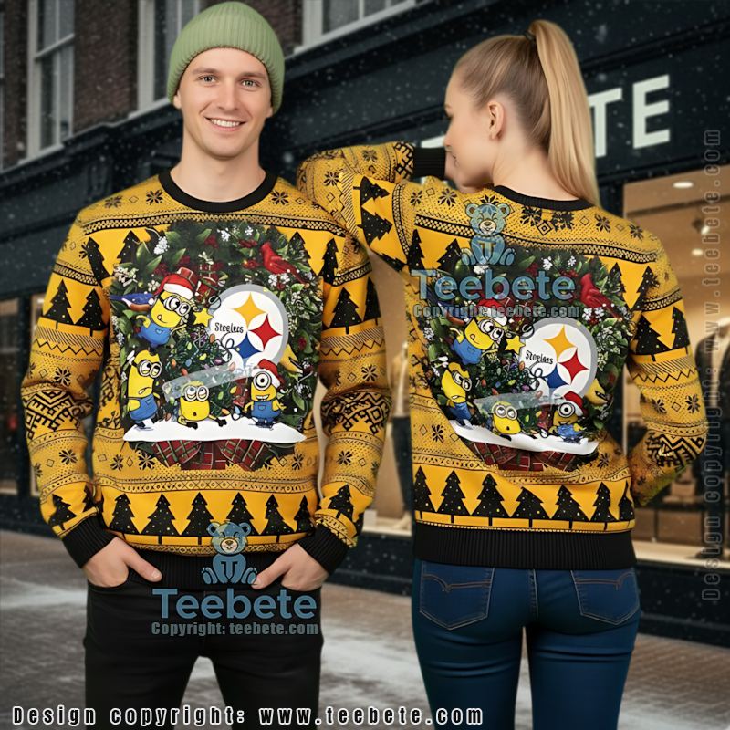 Pittsburgh Steelers Mickey Mouse Ugly Christmas Sweater Yellow Black Naughty
