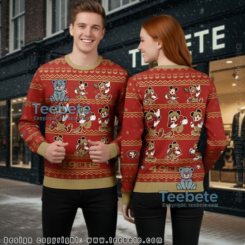 Personalized San Francisco 49Ers Gnomes Ugly Sweaters For Christmas White Red Mens