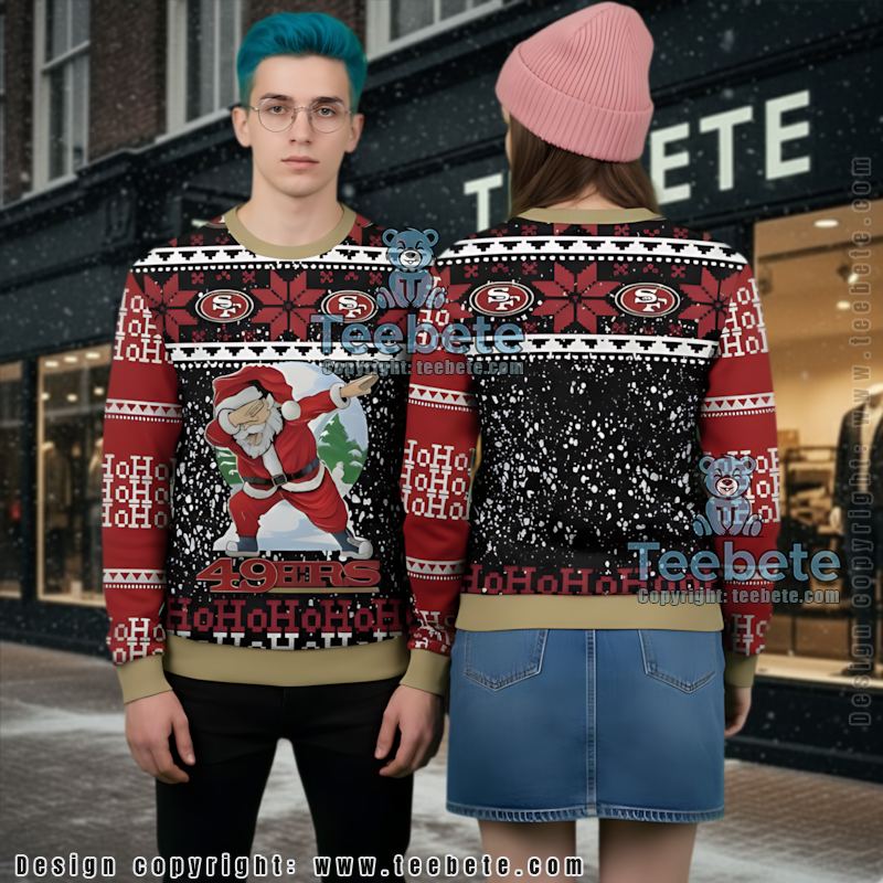 San Francisco 49Ers Santa Claus Ugly Sweater Christmas Party Red