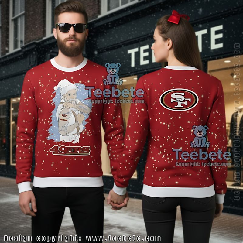 San Francisco 49Ers Santa Claus Ugly Sweater Christmas Party Red