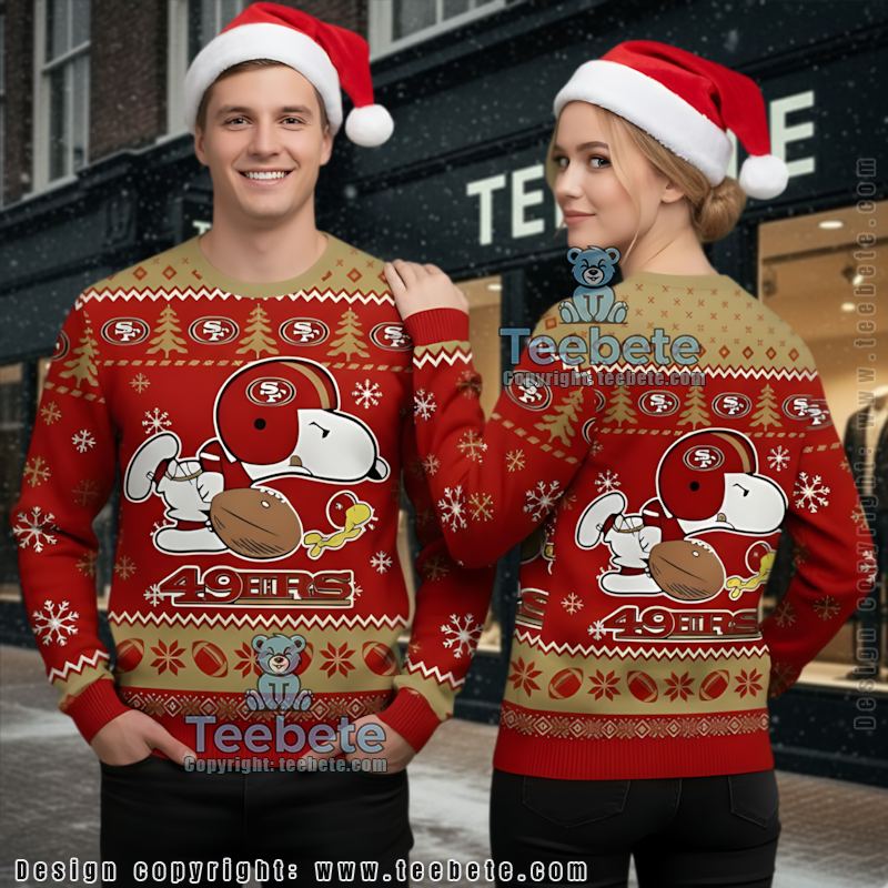 San Francisco 49Ers Skull Flower Ugly Xmas Sweaters Red Funny