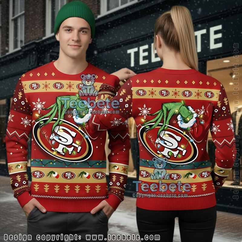San Francisco 49Ers Snoopy Xmas Ugly Sweater Yellow Red
