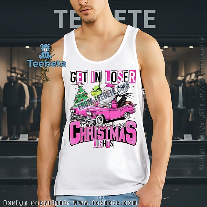 Santa Jack Grinch Tanktop Christmas Lights Pink Car Movie Mashup Santa Jack Grinch Tanktop Christmas Lights Pink Car Movie Mashup