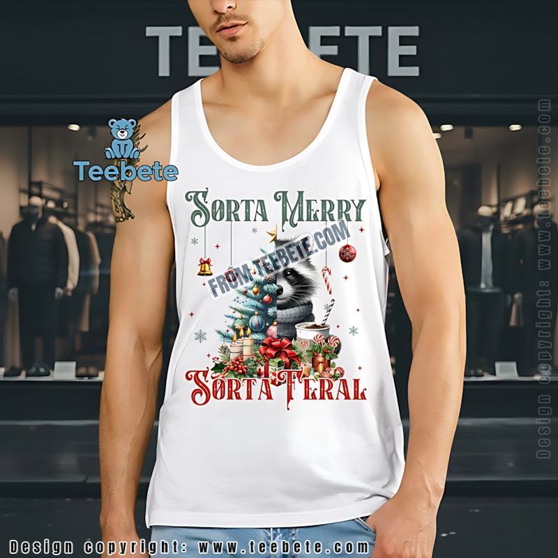 Sorta Merry Sorta Feral Raccoon Christmas Tanktop Sorta Merry Sorta Feral Raccoon Christmas Tanktop