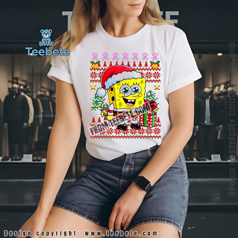 Spongebob Squarepants Christmas Shirt Ugly Holiday Pattern