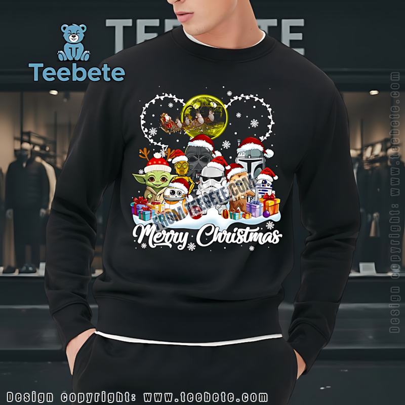 Star Wars Merry Christmas Long Sleeve Darth Vader Yoda Stormtrooper Star Wars Merry Christmas Long Sleeve Darth Vader Yoda Stormtrooper