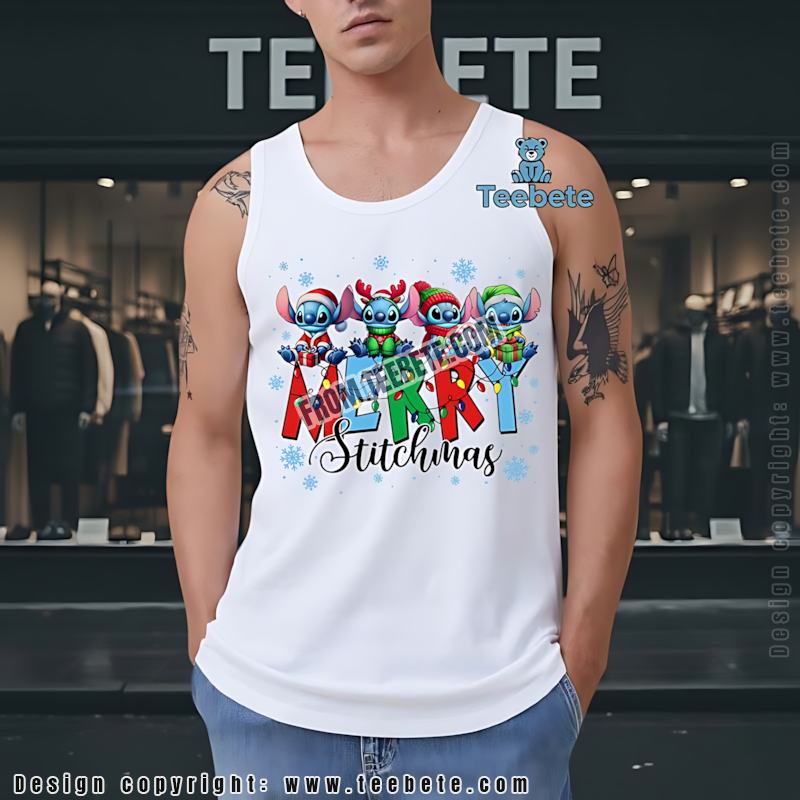 Stitch Christmas Lights Tanktop Disney Lilo And Stitch Christmas Stitch Christmas Lights Tanktop Disney Lilo And Stitch Christmas