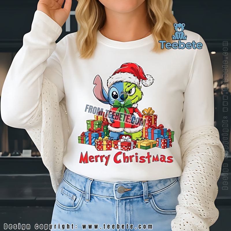 Stitch Grinch Mashup Long Sleeve Merry Christmas Holiday Gift Stitch Grinch Mashup Long Sleeve Merry Christmas Holiday Gift