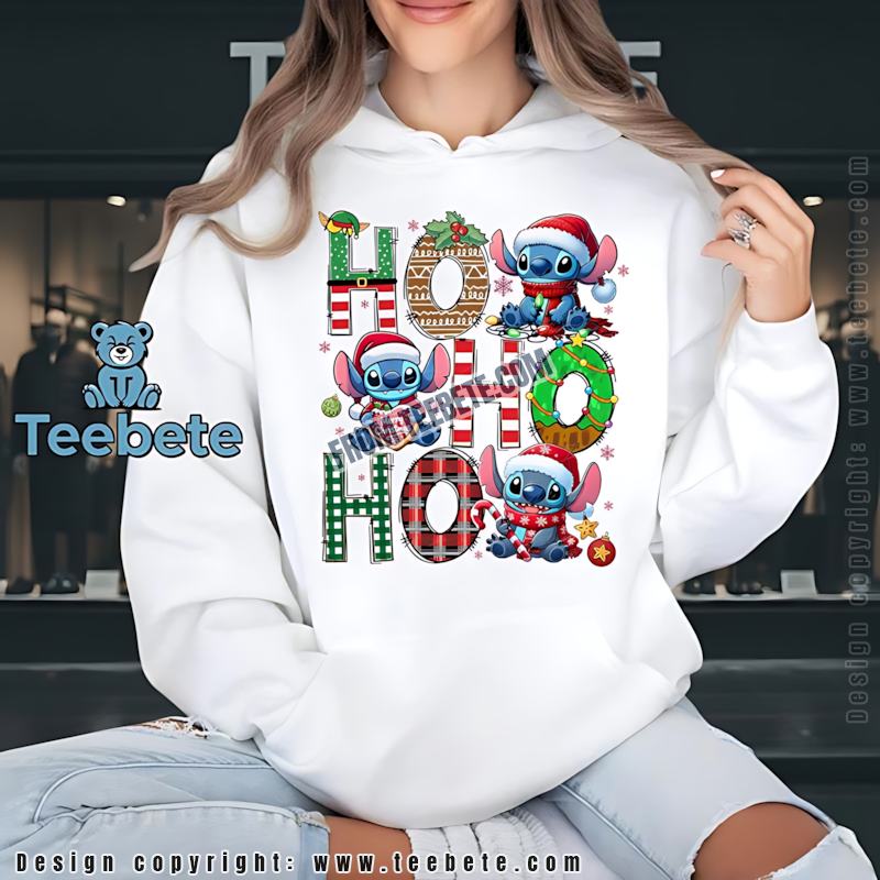 Stitch Ho Ho Ho Christmas Hoodie Lilo Stitch Pattern Stitch Ho Ho Ho Christmas Hoodie Lilo Stitch Pattern