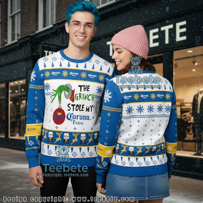 The Grinch Stole My Corona Extra Beer Ugly Christmas Sweater