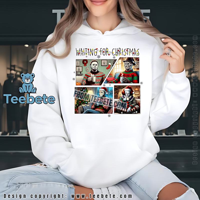 Waiting For Christmas Horror Slasher Hoodie Freddy Jason Michael Pennywise Waiting For Christmas Horror Slasher Hoodie Freddy Jason Michael Pennywise