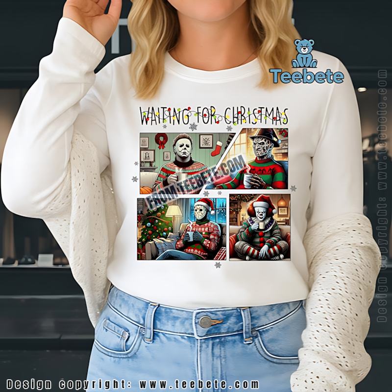 Waiting For Christmas Horror Slasher Long Sleeve Freddy Jason Michael Pennywise Waiting For Christmas Horror Slasher Long Sleeve Freddy Jason Michael Pennywise