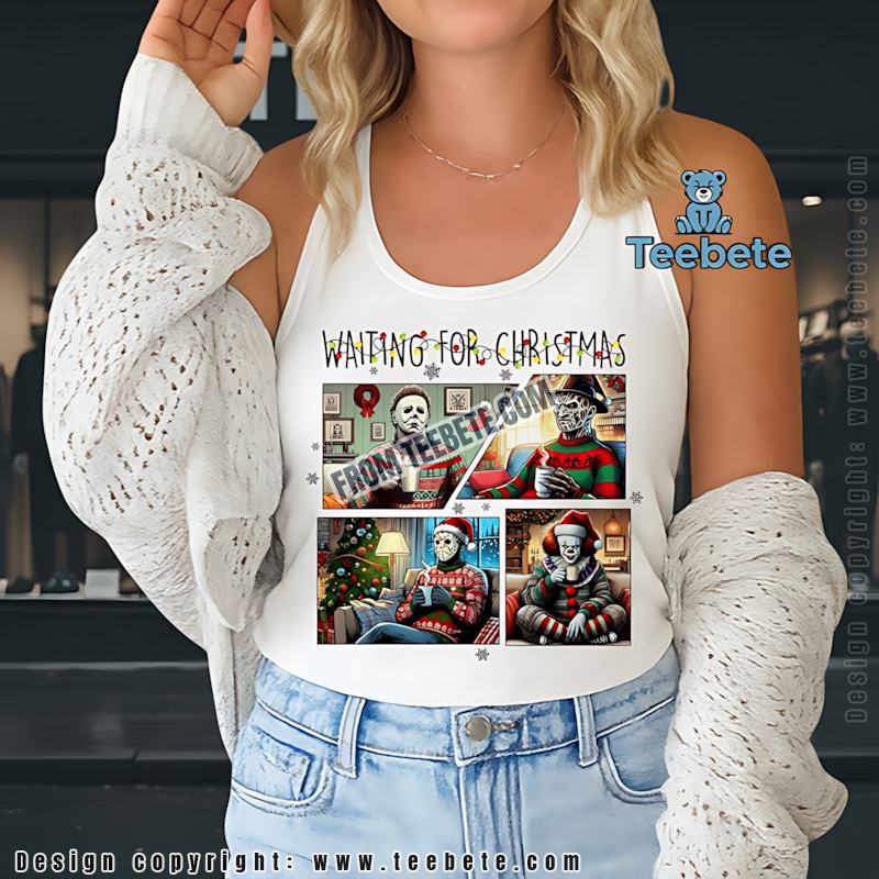 Waiting For Christmas Horror Slasher Tanktop Freddy Jason Michael Pennywise Waiting For Christmas Horror Slasher Tanktop Freddy Jason Michael Pennywise
