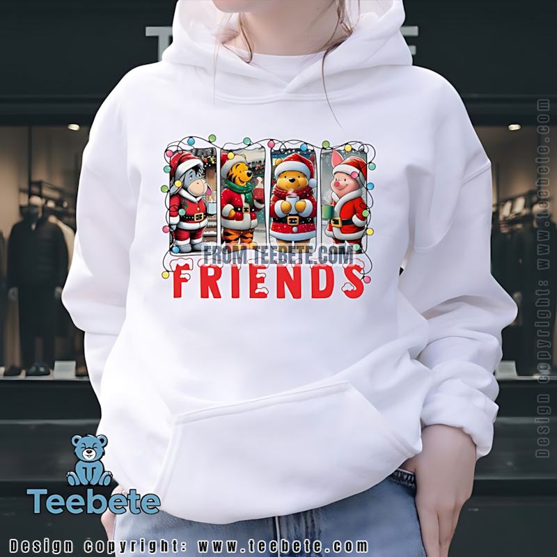 Winnie The Pooh Christmas Friends Hoodie Disney Christmas Matching Winnie The Pooh Christmas Friends Hoodie Disney Christmas Matching