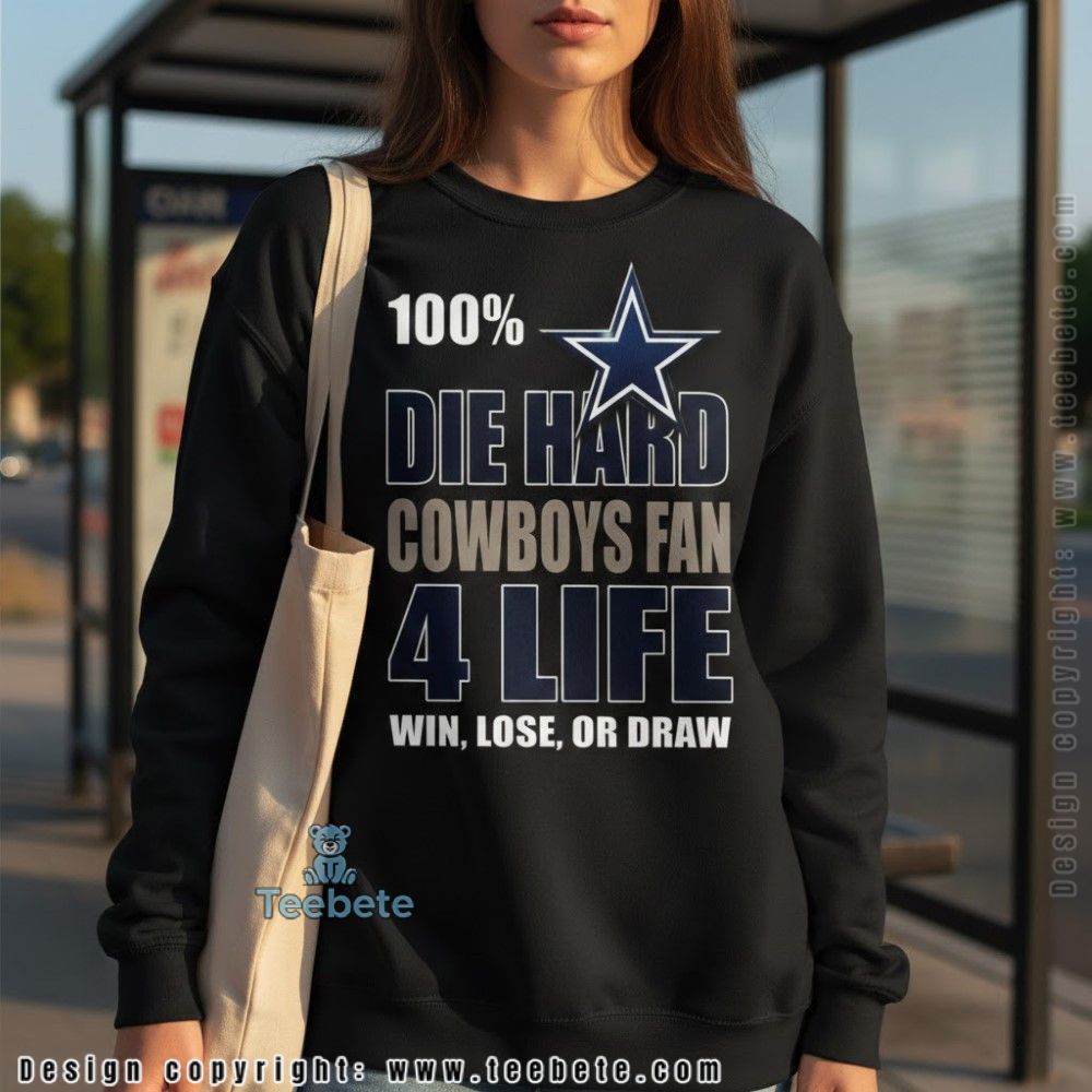 100 Die Hard Cowboys Fan 4 Life Win Lose Or Draw Loyalty Long Sleeve 100 Die Hard Cowboys Fan 4 Life Win Lose Or Draw Loyalty Long Sleeve