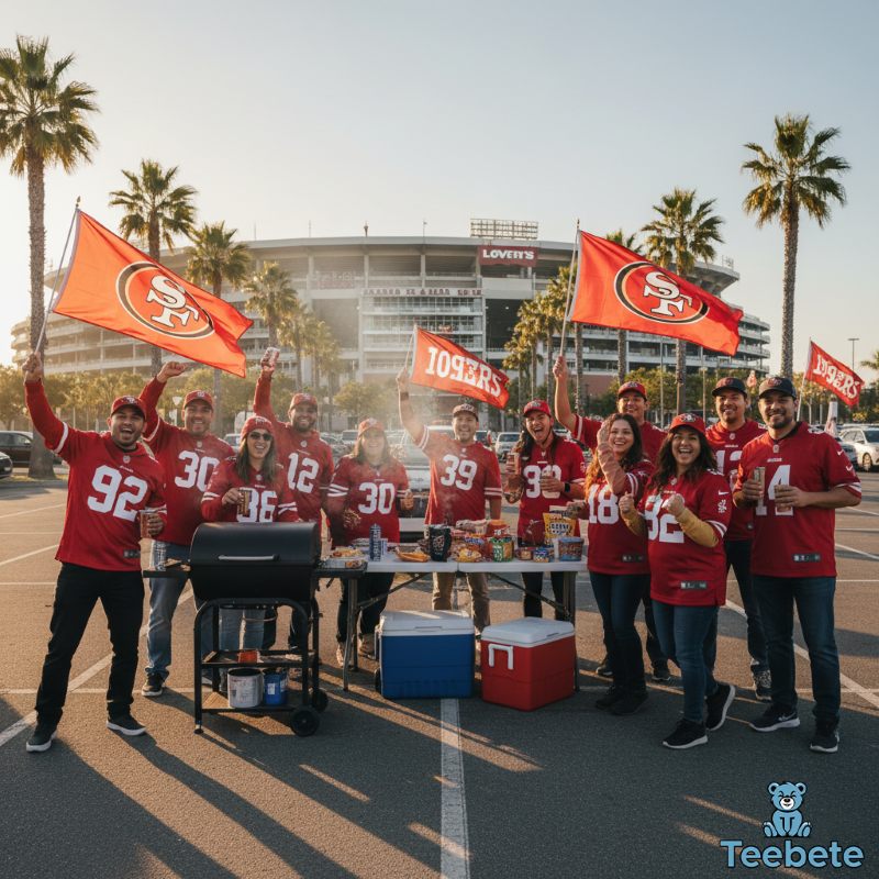 49ers Fans Tailgating in Scarlet and Gold Before San Francisco Game