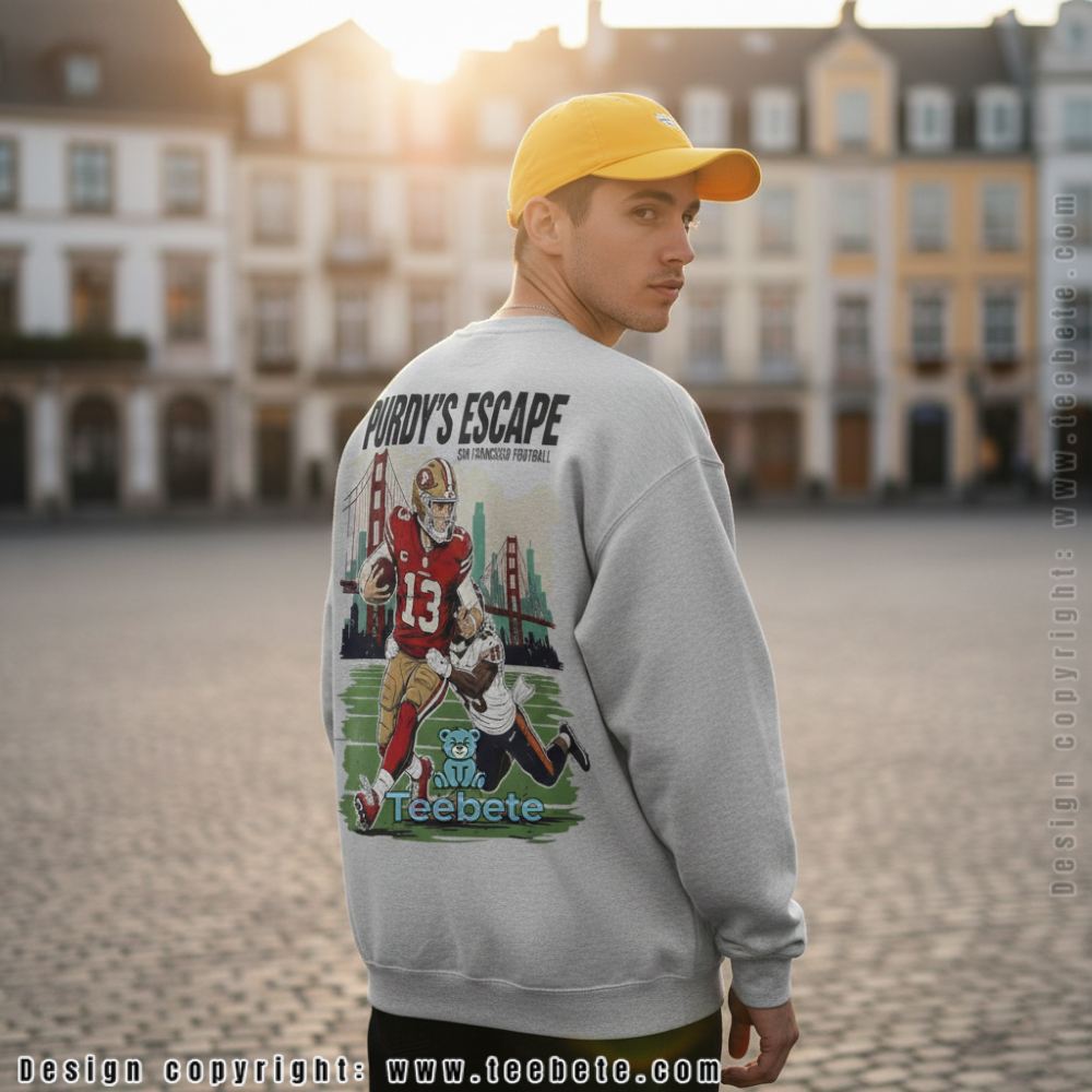 49Ers Vs Chicago Bears Brock Purdy Escape Long Sleeve 49Ers Vs Chicago Bears Brock Purdy Escape Long Sleeve