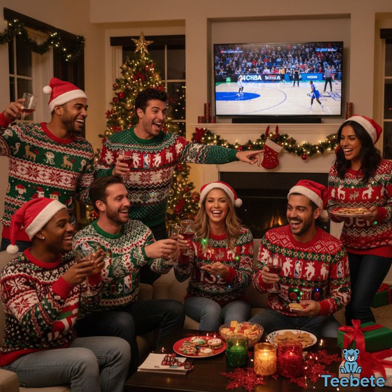 Basketball Ugly Sweaters Holiday Party Festive Basketball Ugly Sweaters Holiday Party Festive