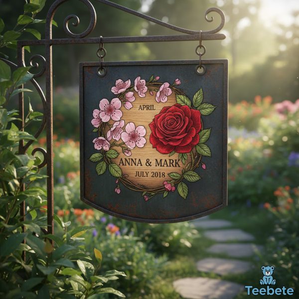 Birth Flower Garden Sign Custom Names