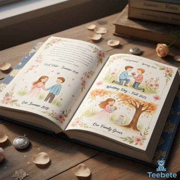 Custom Love Story Illustration Book Couple