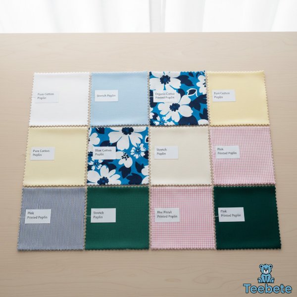 Different Types Cotton Poplin Fabric Swatches Different Types Cotton Poplin Fabric Swatches