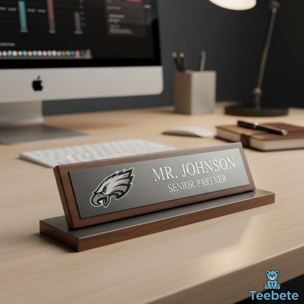 Eagles Desk Name Plate For Personalized Office Workspace
